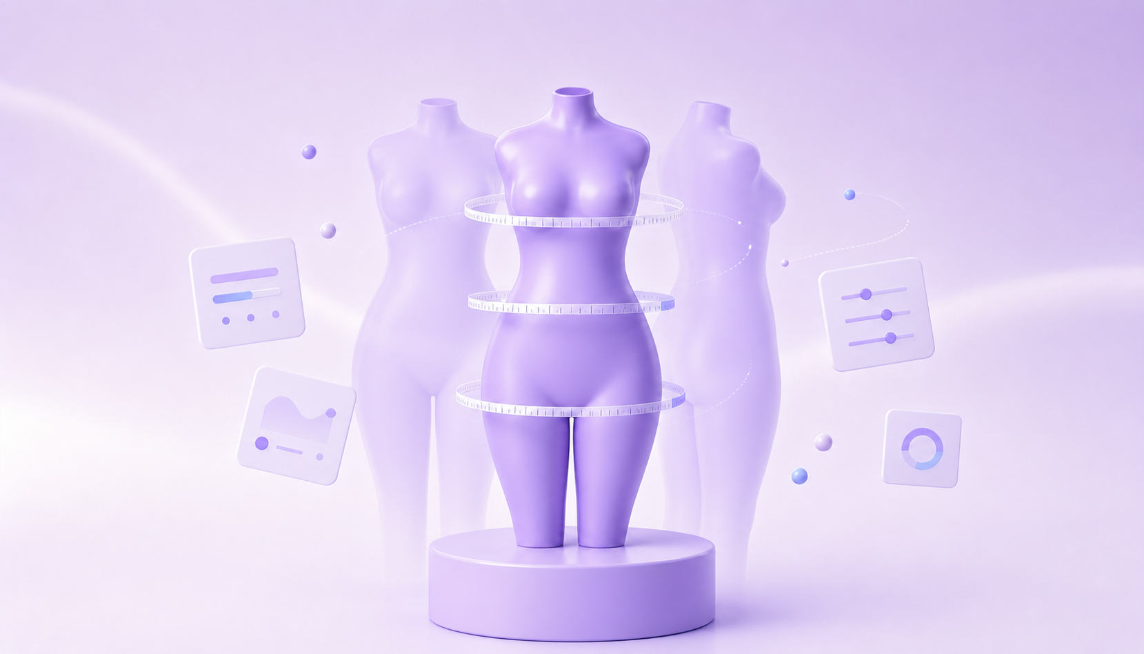 3D body visualizer rotating silhouette preview