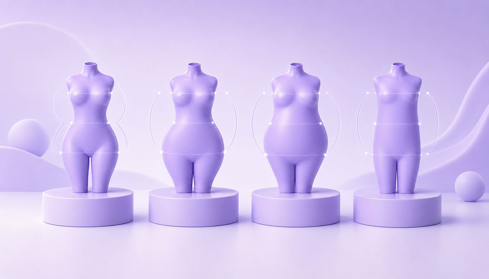 Körperform-Rechner und Körpervisualisierer für Frauen mit Brust-, Taillen- und Hüftmaßen - body visualizer